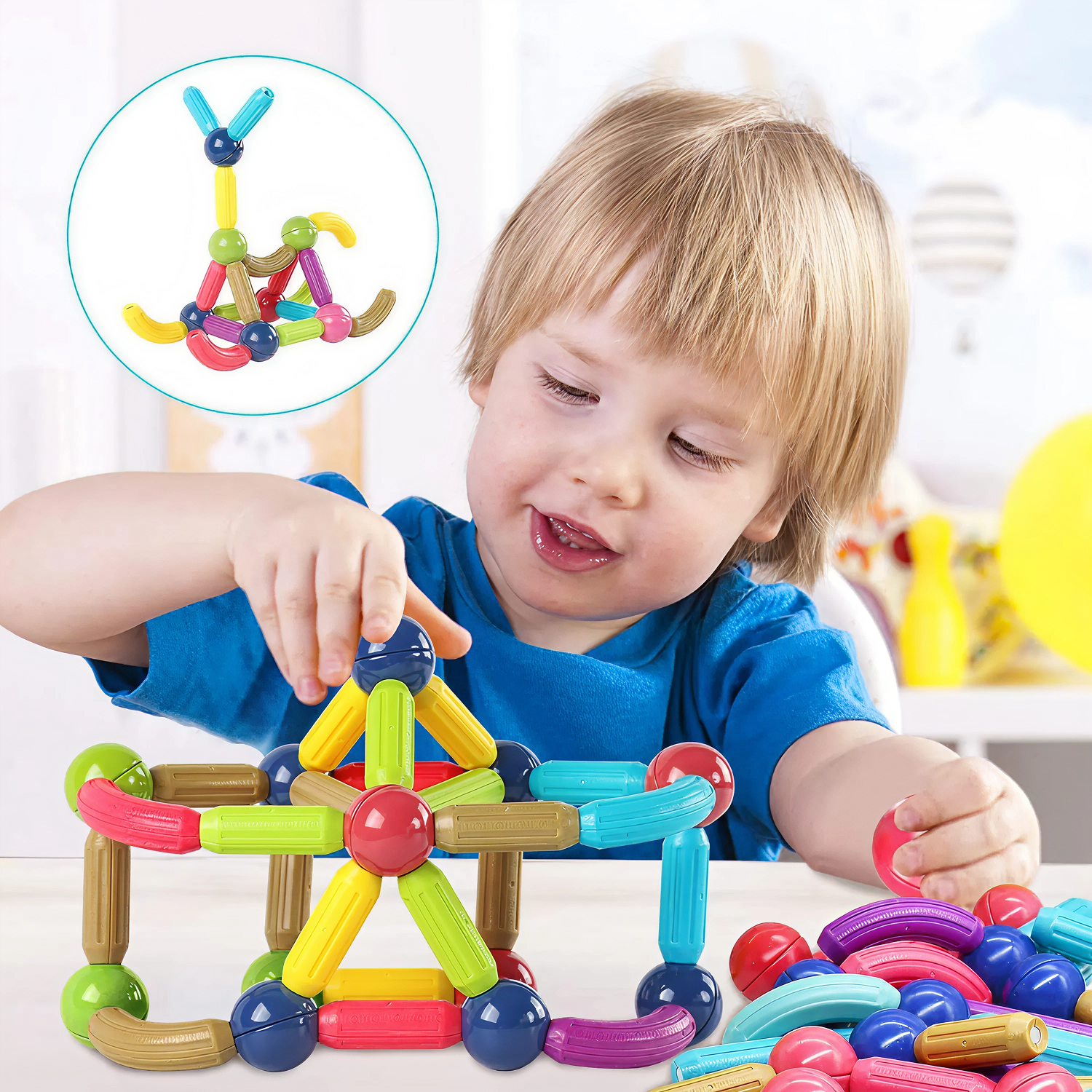 Magnetic Stick & Ball 100 Pcs Set